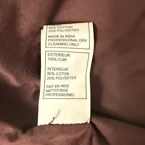 Doma Burgundy Leather motorcycle jacket, silver zippers - Picture 9 of 10